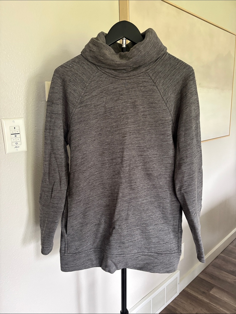 lululemon athletica Heather Gray Cowl Neck Pullover